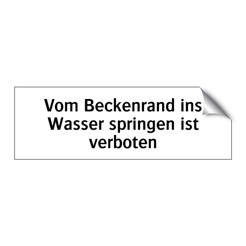 Vom Beckenrand ins Wasser springen ist verboten