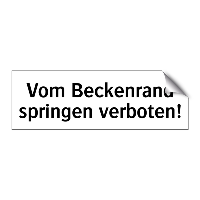 Vom Beckenrand springen verboten!