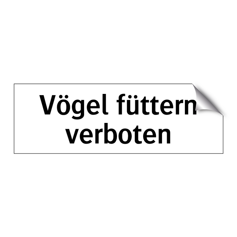 Vögel füttern verboten