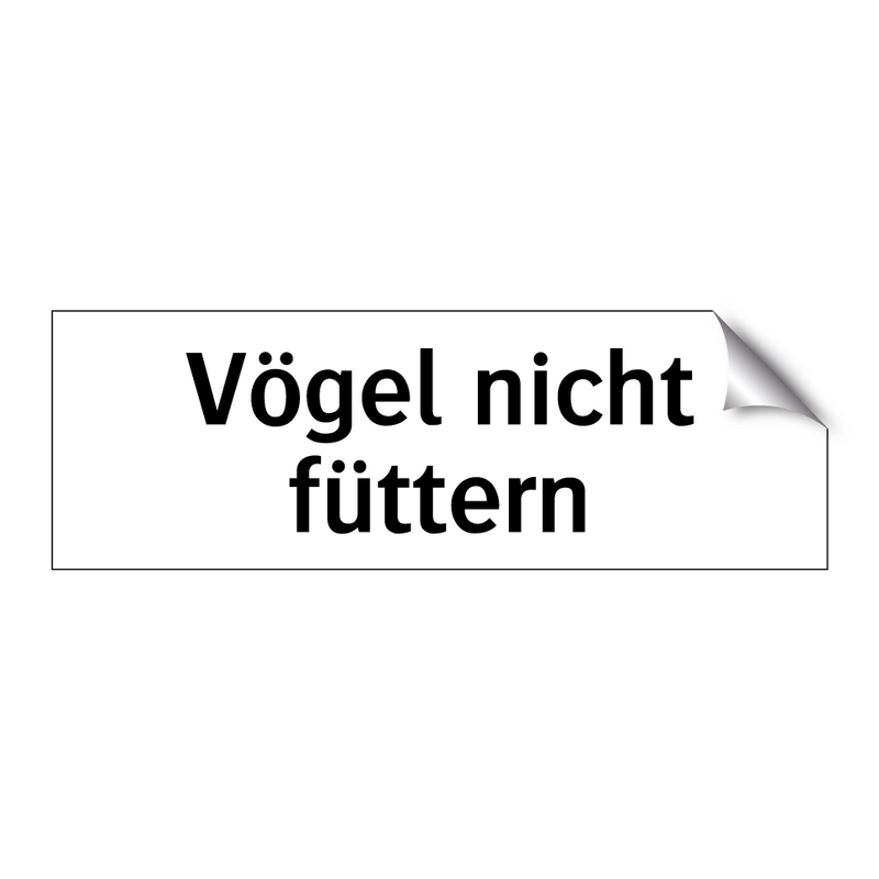 Vögel nicht füttern