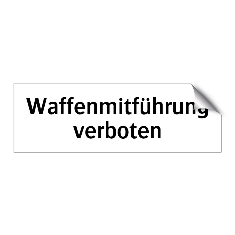 Waffenmitführung verboten