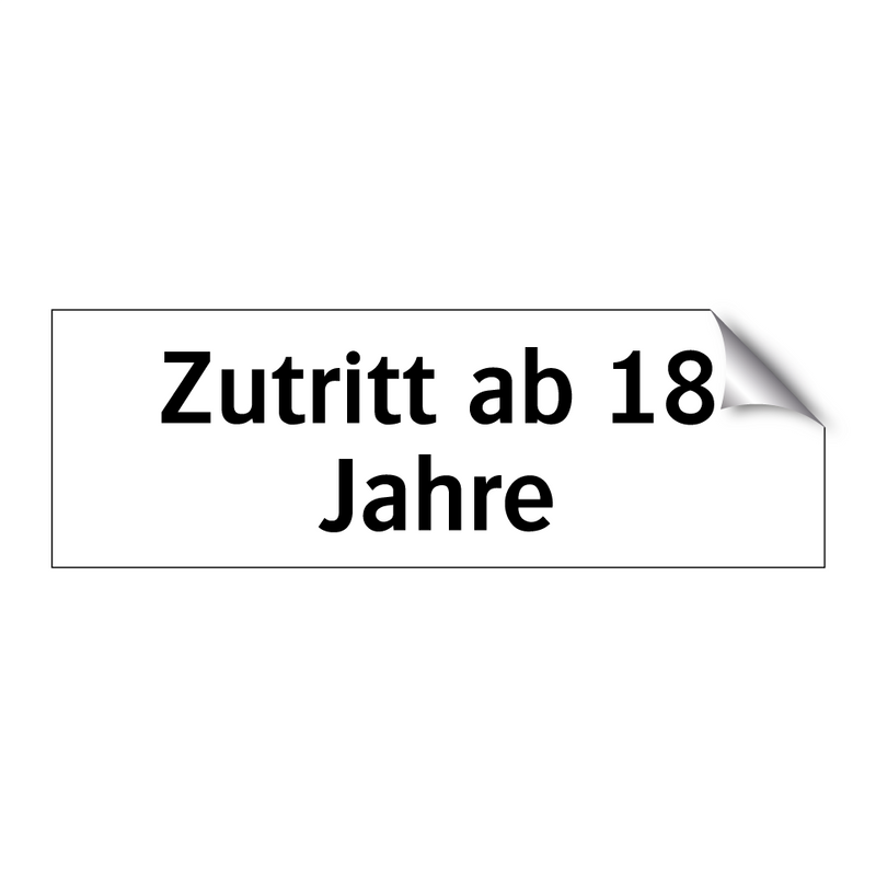 Zutritt ab 18 Jahre