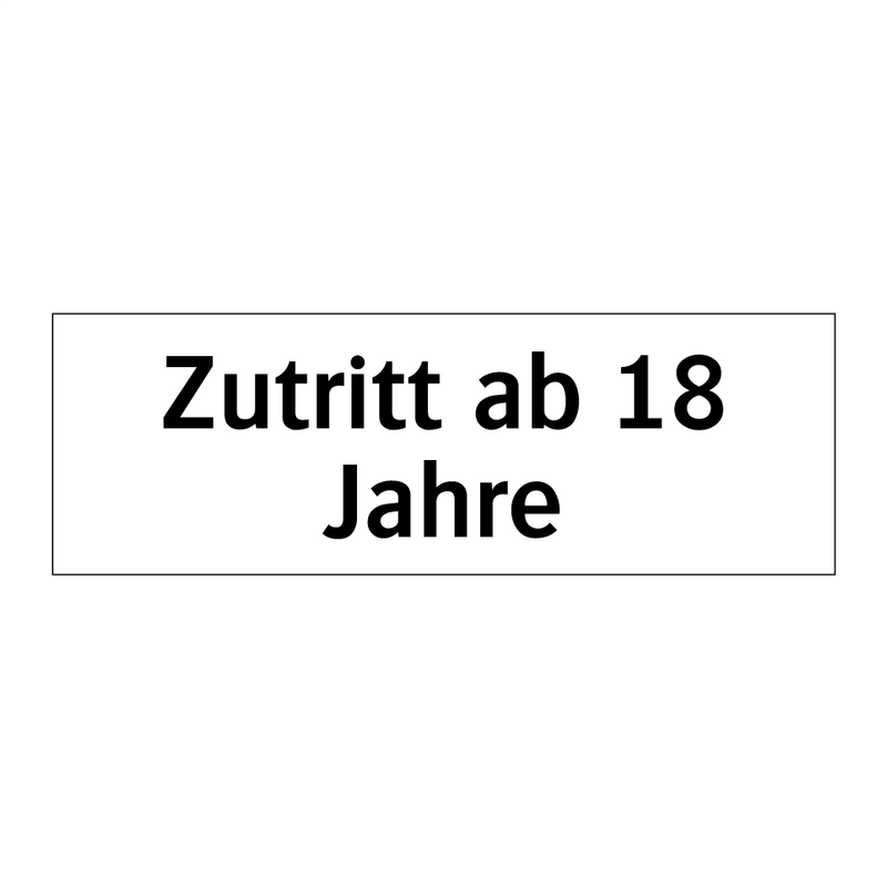 Zutritt ab 18 Jahre