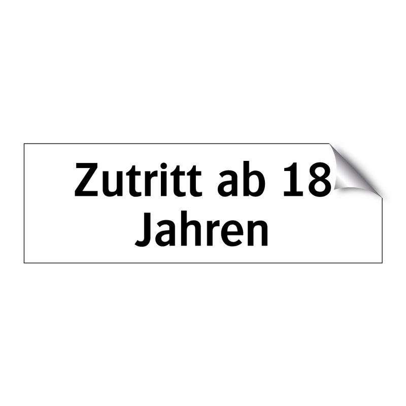 Zutritt ab 18 Jahren