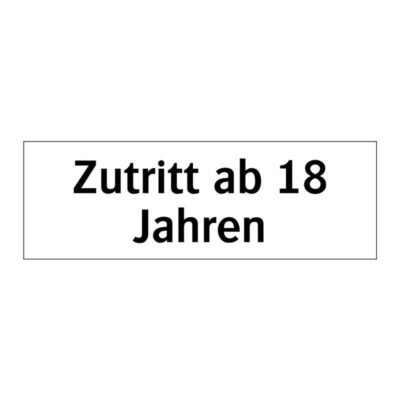 Zutritt ab 18 Jahren