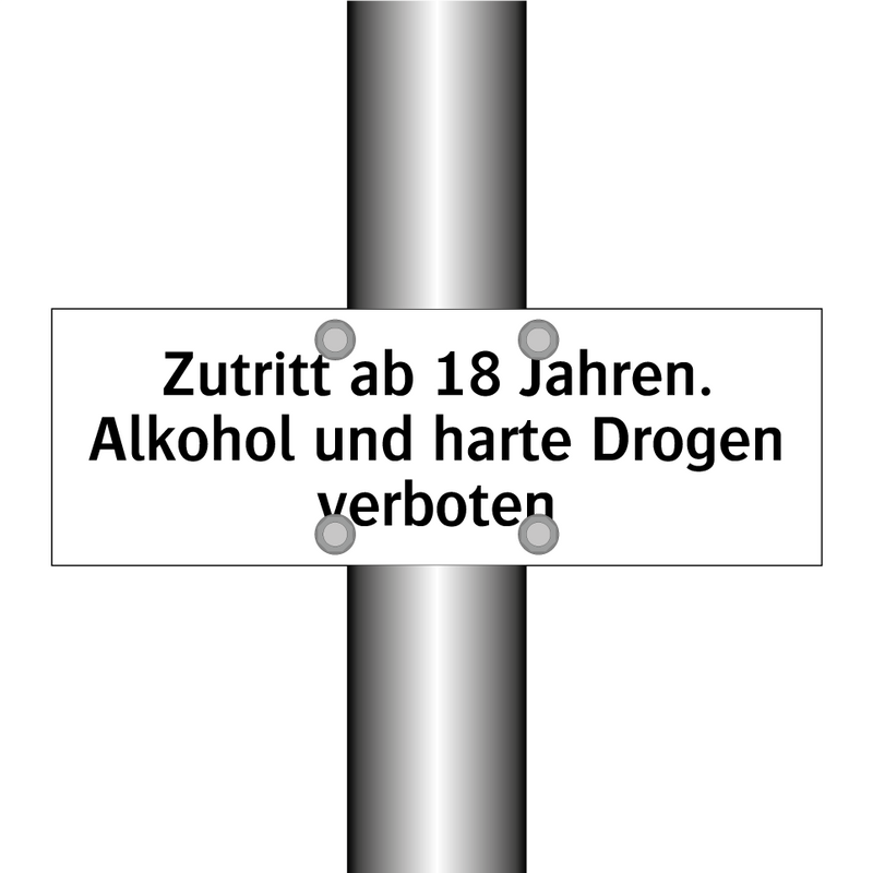 Zutritt ab 18 Jahren. Alkohol und harte Drogen verboten