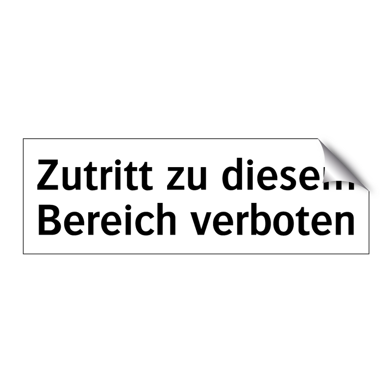 Zutritt zu diesem Bereich verboten