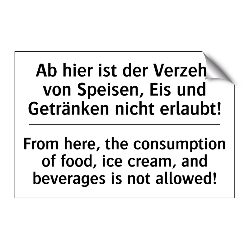 Ab hier ist der Verzehr von Speisen, /.../ - From here, the consumption of /.../