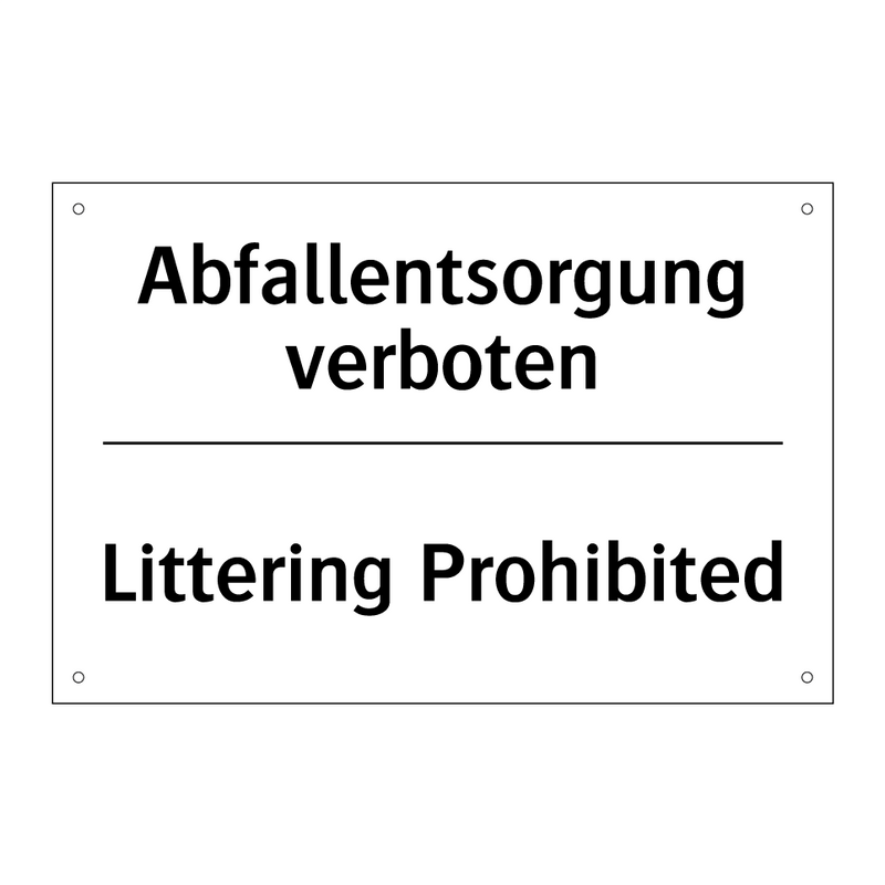 Abfallentsorgung verboten - Littering Prohibited