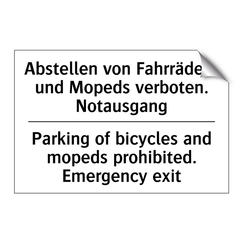 Abstellen von Fahrrädern und Mopeds /.../ - Parking of bicycles and mopeds /.../