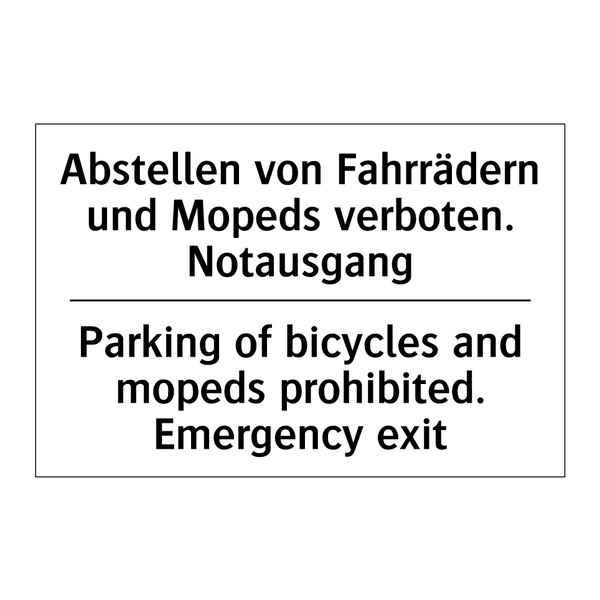 Abstellen von Fahrrädern und Mopeds /.../ - Parking of bicycles and mopeds /.../