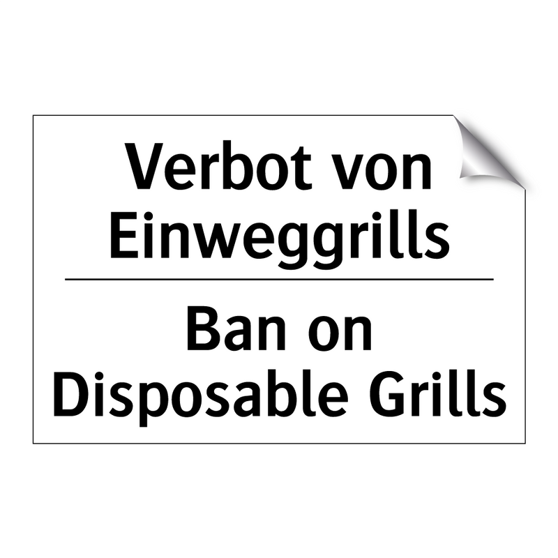 Verbot von Einweggrills - Ban on Disposable Grills