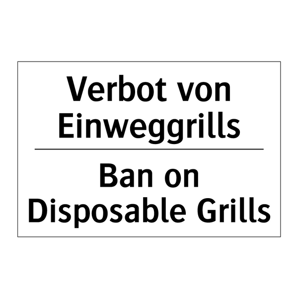 Verbot von Einweggrills - Ban on Disposable Grills