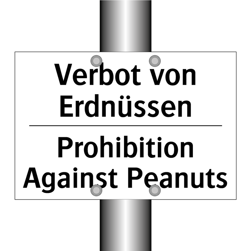 Verbot von Erdnüssen - Prohibition Against Peanuts