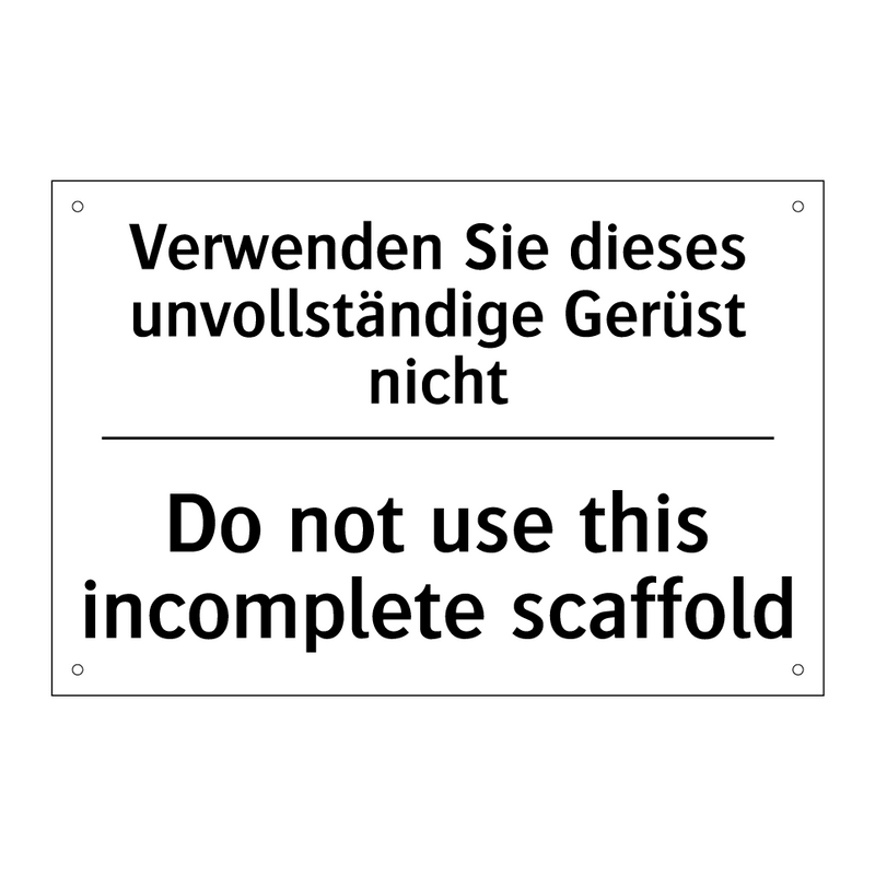 Verwenden Sie dieses unvollständige /.../ - Do not use this incomplete scaffold/.../