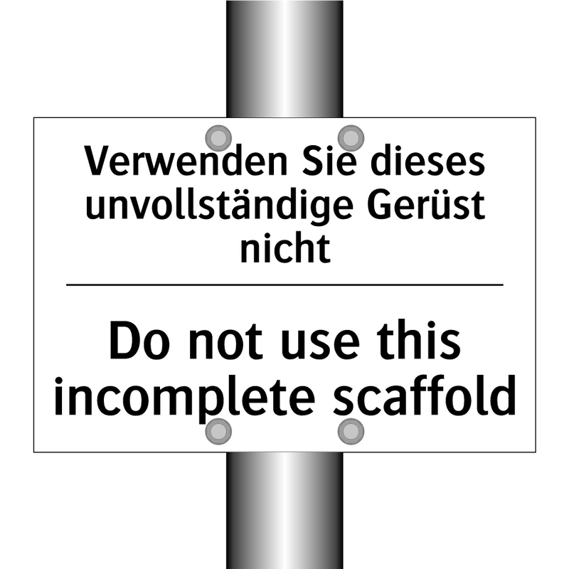 Verwenden Sie dieses unvollständige /.../ - Do not use this incomplete scaffold/.../