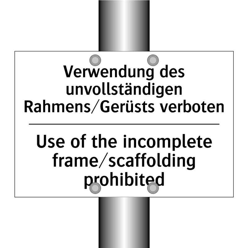 Verwendung des unvollständigen /.../ - Use of the incomplete frame/scaffolding /.../