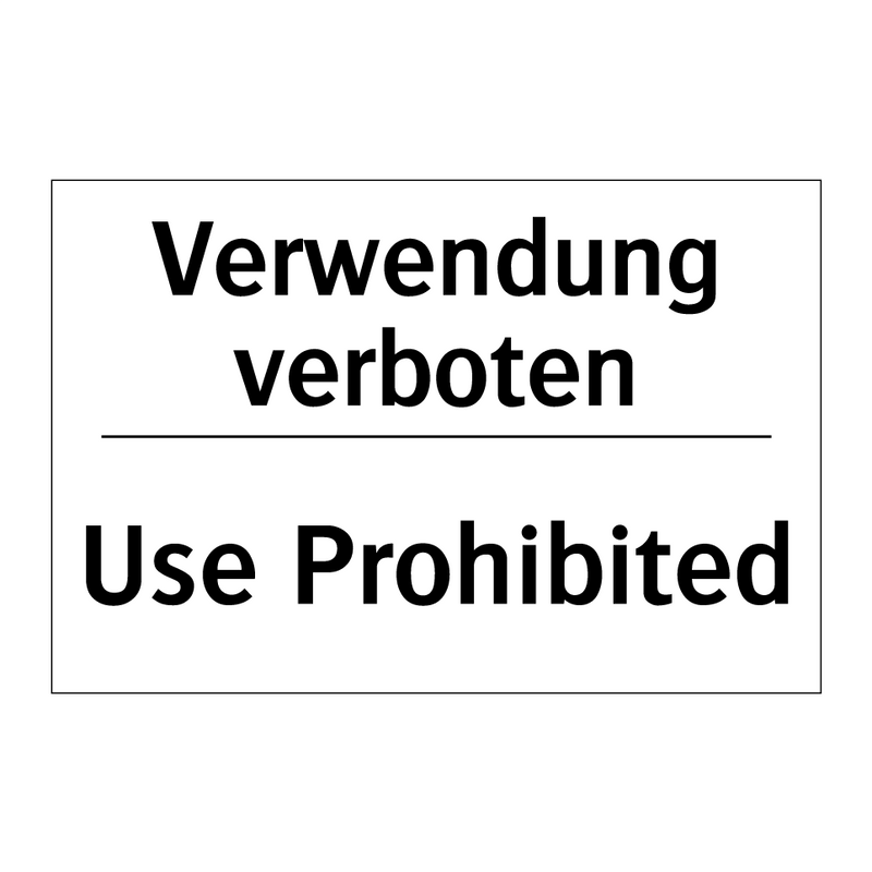 Verwendung verboten - Use Prohibited