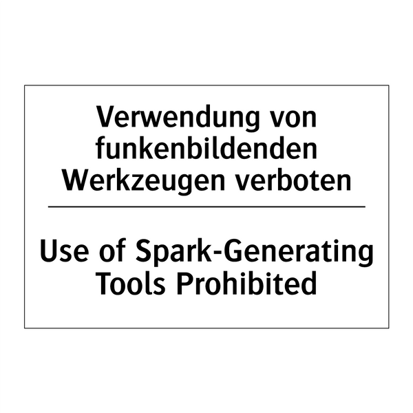 Verwendung von funkenbildenden /.../ - Use of Spark-Generating Tools /.../