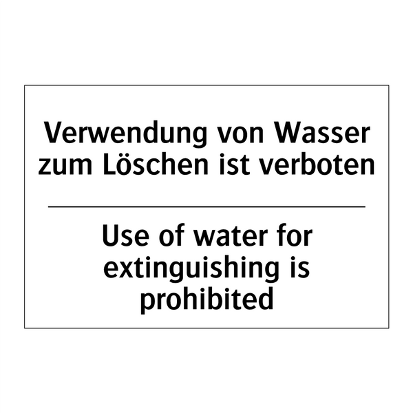 Verwendung von Wasser zum Löschen /.../ - Use of water for extinguishing /.../