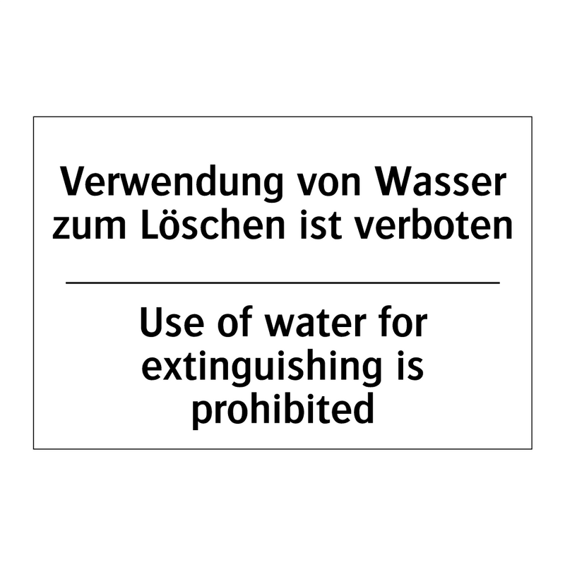 Verwendung von Wasser zum Löschen /.../ - Use of water for extinguishing /.../