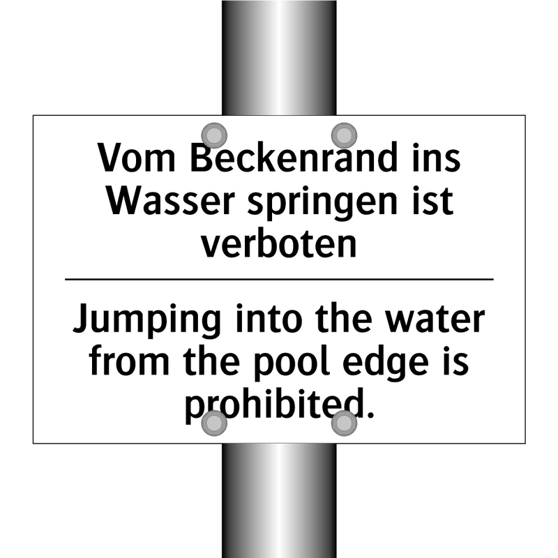 Vom Beckenrand ins Wasser springen /.../ - Jumping into the water from the /.../