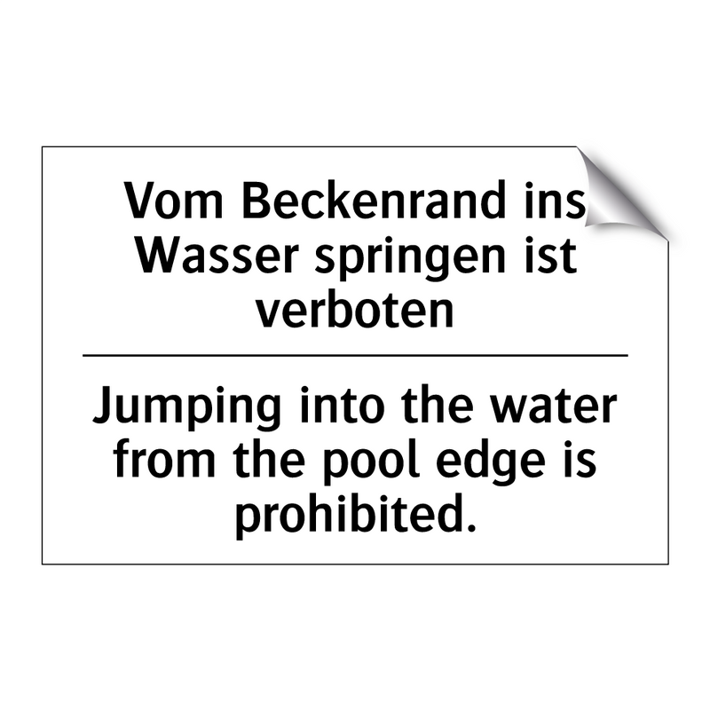 Vom Beckenrand ins Wasser springen /.../ - Jumping into the water from the /.../