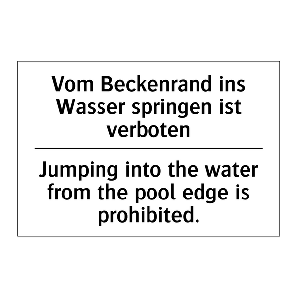 Vom Beckenrand ins Wasser springen /.../ - Jumping into the water from the /.../