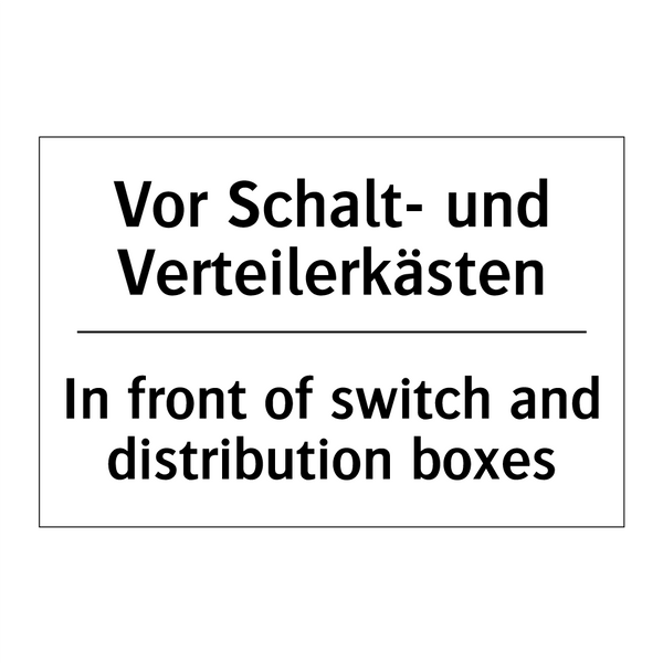 Vor Schalt- und Verteilerkästen/.../ - In front of switch and distribution /.../