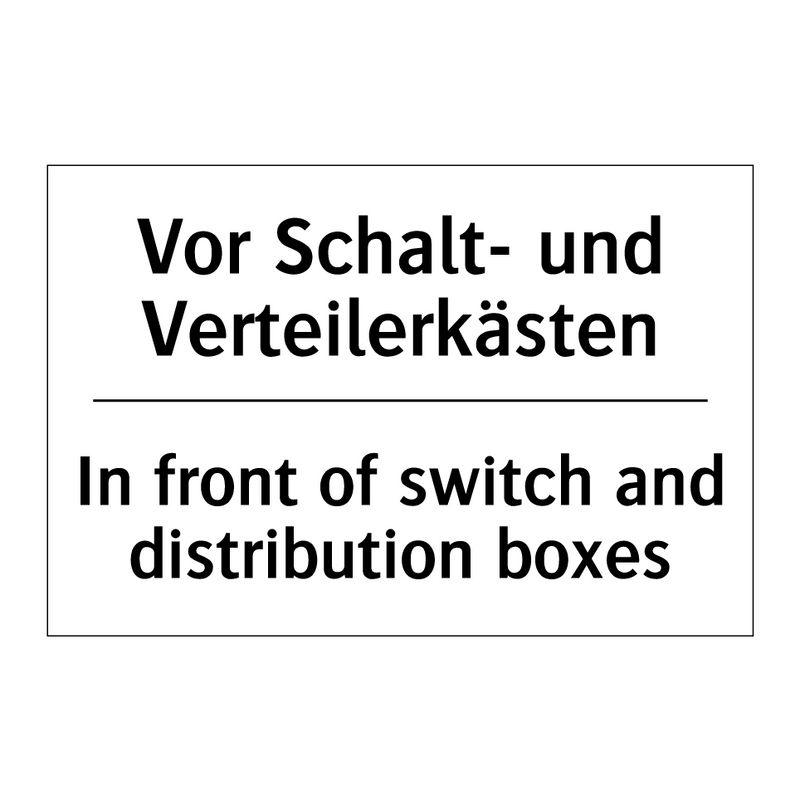 Vor Schalt- und Verteilerkästen/.../ - In front of switch and distribution /.../