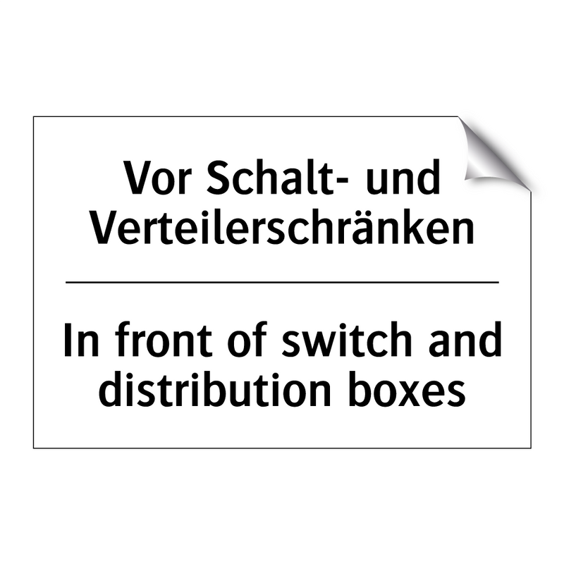 Vor Schalt- und Verteilerschränken/.../ - In front of switch and distribution /.../