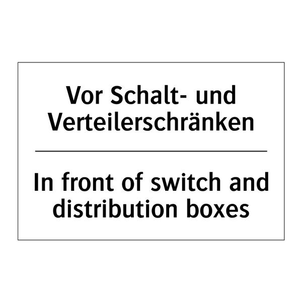 Vor Schalt- und Verteilerschränken/.../ - In front of switch and distribution /.../