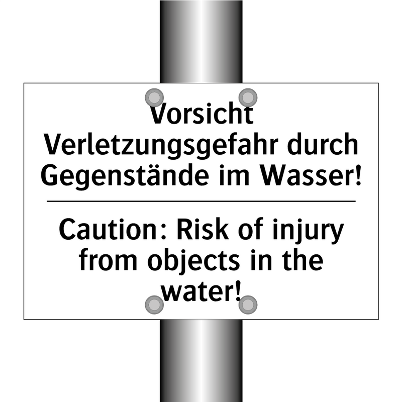 Vorsicht Verletzungsgefahr durch /.../ - Caution: Risk of injury from objects /.../