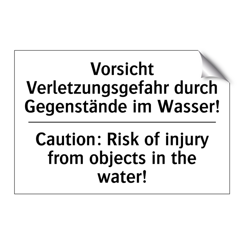 Vorsicht Verletzungsgefahr durch /.../ - Caution: Risk of injury from objects /.../