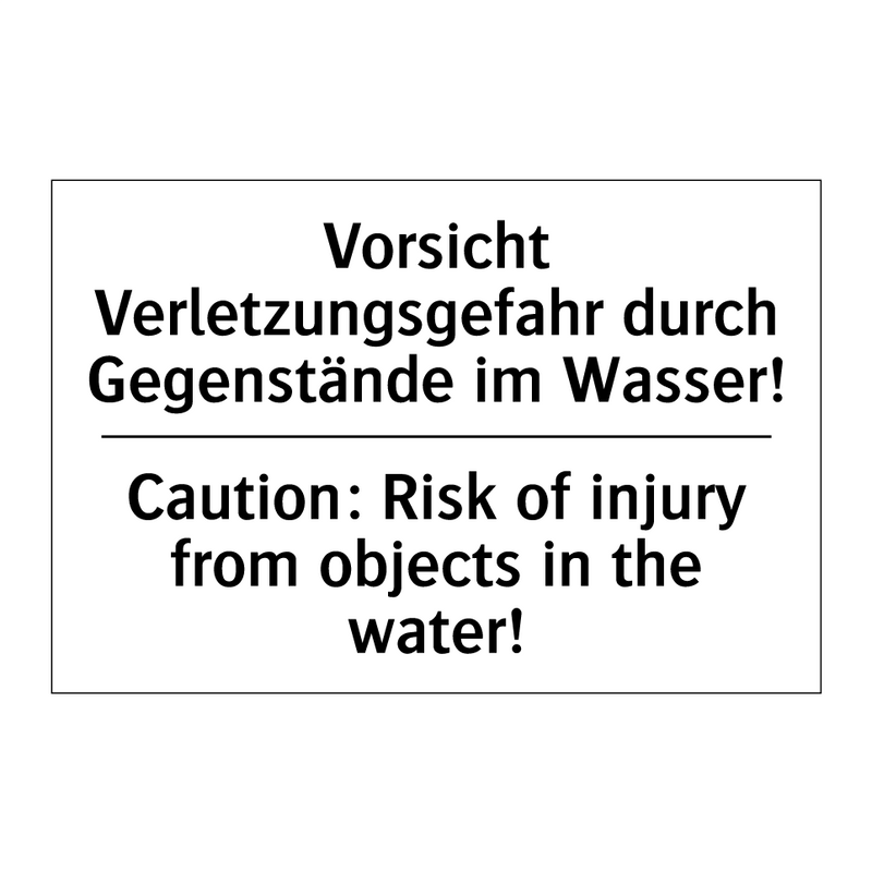 Vorsicht Verletzungsgefahr durch /.../ - Caution: Risk of injury from objects /.../