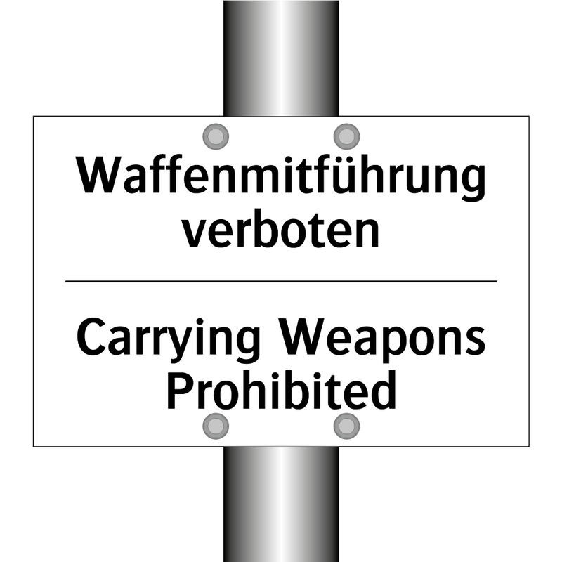 Waffenmitführung verboten - Carrying Weapons Prohibited