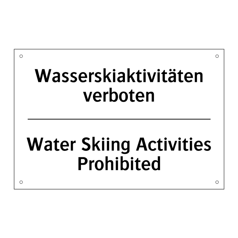 Wasserskiaktivitäten verboten - Water Skiing Activities Prohibited/.../