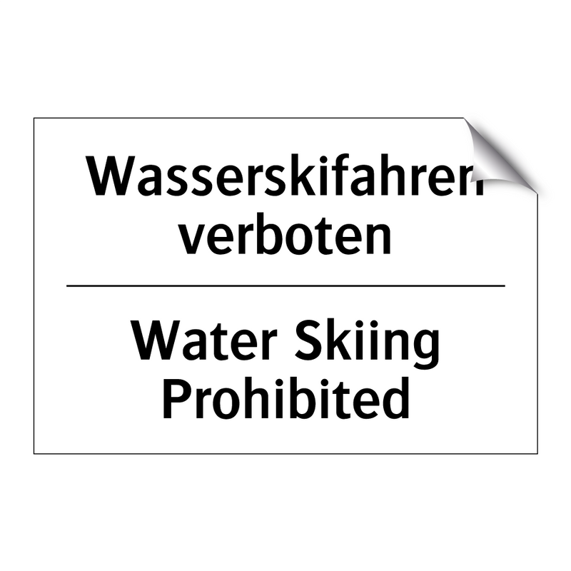 Wasserskifahren verboten - Water Skiing Prohibited