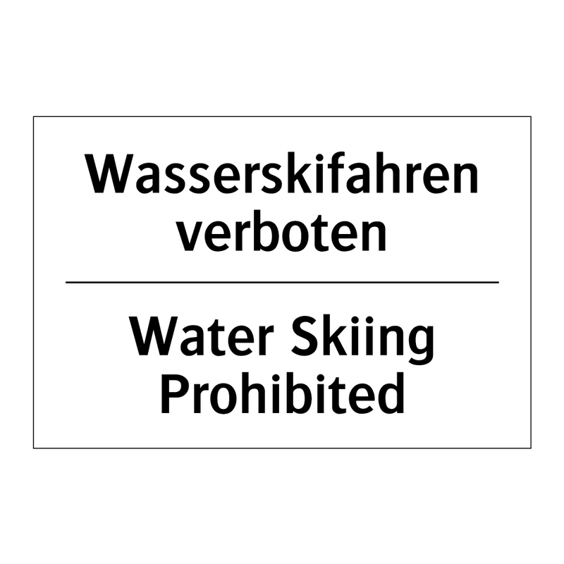 Wasserskifahren verboten - Water Skiing Prohibited