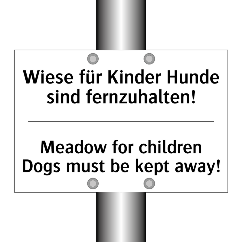 Wiese für Kinder Hunde sind fernzuhalten!/.../ - Meadow for children Dogs must /.../