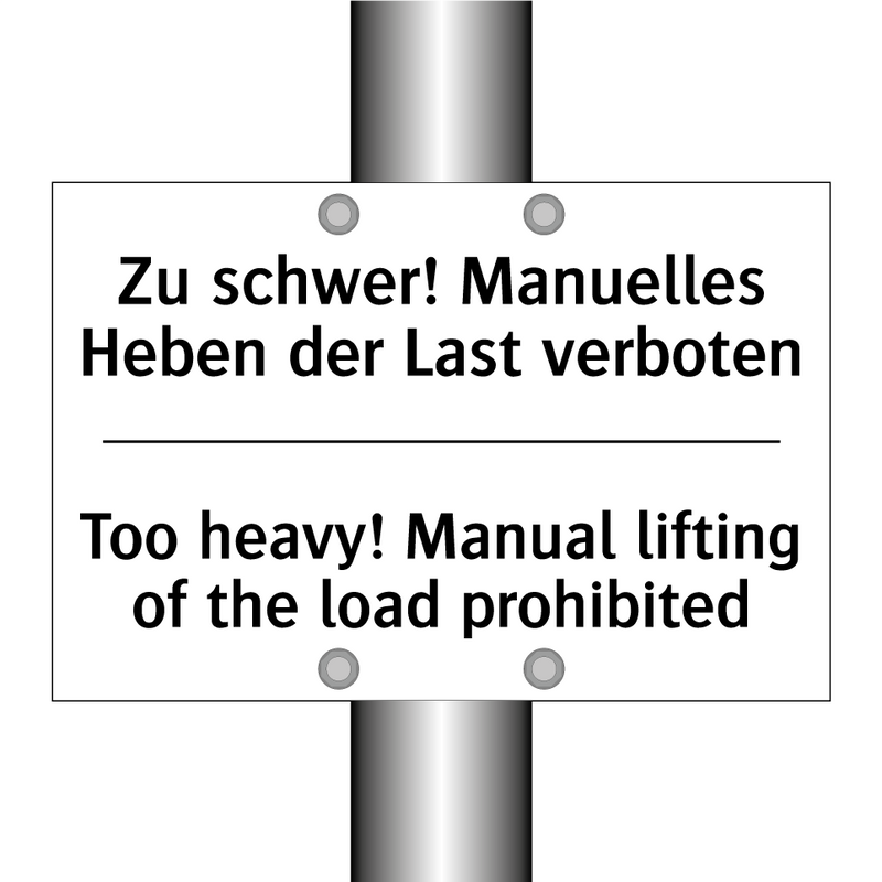 Zu schwer! Manuelles Heben der /.../ - Too heavy! Manual lifting of the /.../