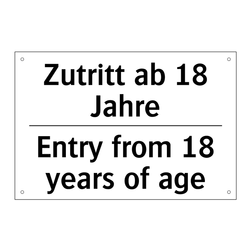 Zutritt ab 18 Jahre - Entry from 18 years of age