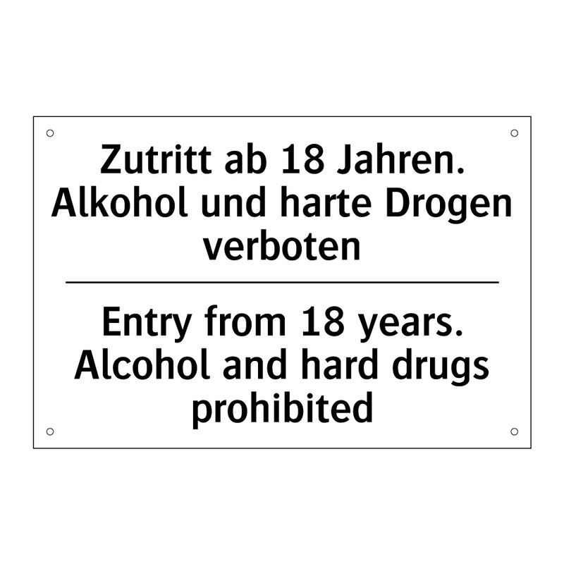 Zutritt ab 18 Jahren. Alkohol /.../ - Entry from 18 years. Alcohol and /.../