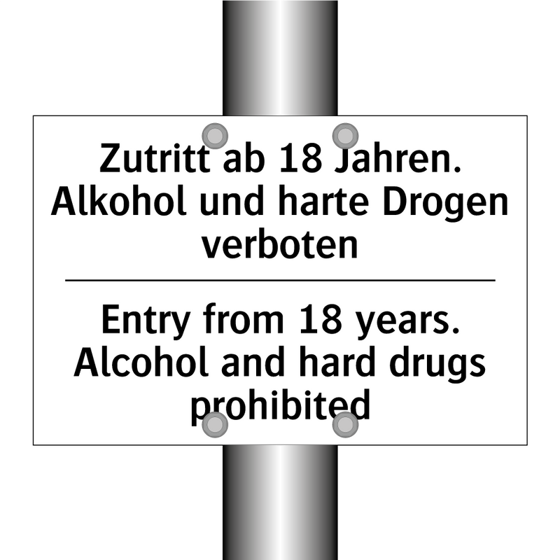 Zutritt ab 18 Jahren. Alkohol /.../ - Entry from 18 years. Alcohol and /.../