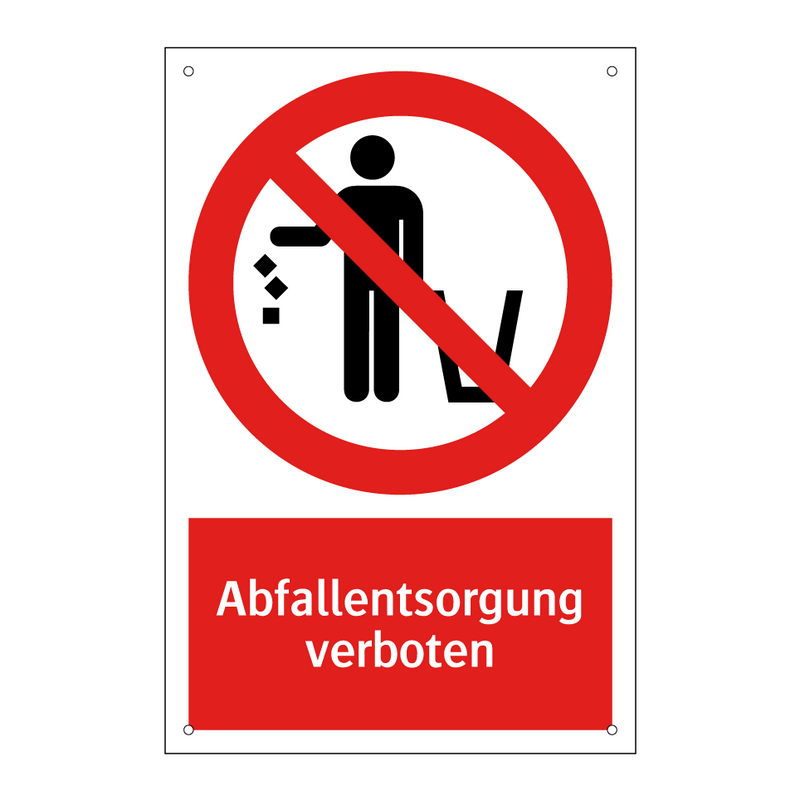 Abfallentsorgung verboten