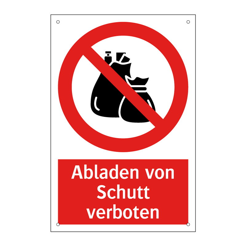 Abladen von Schutt verboten