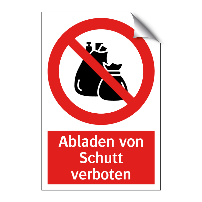 Abladen von Schutt verboten