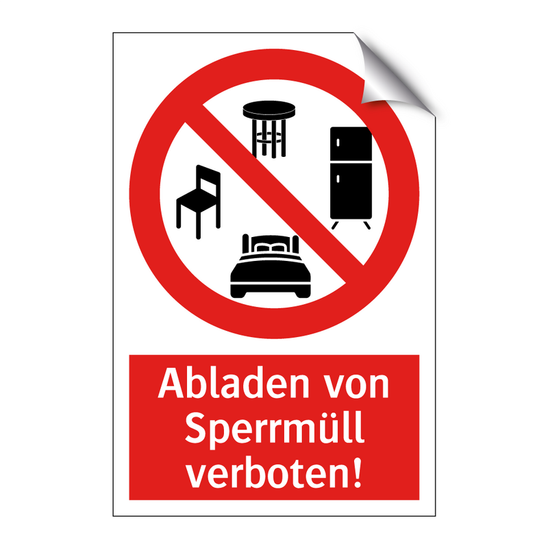 Abladen von Sperrmüll verboten!