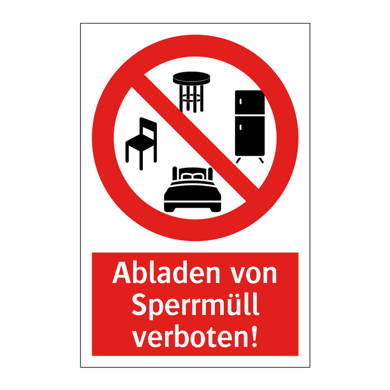 Abladen von Sperrmüll verboten!