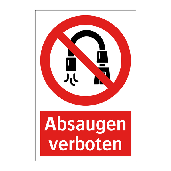 Absaugen verboten